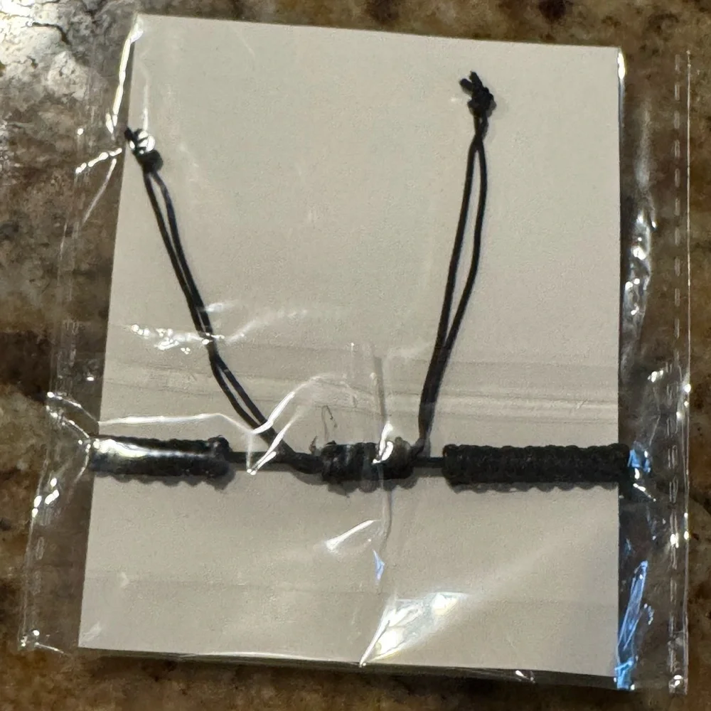 Black Bracelet with Silver Volleyball Charm